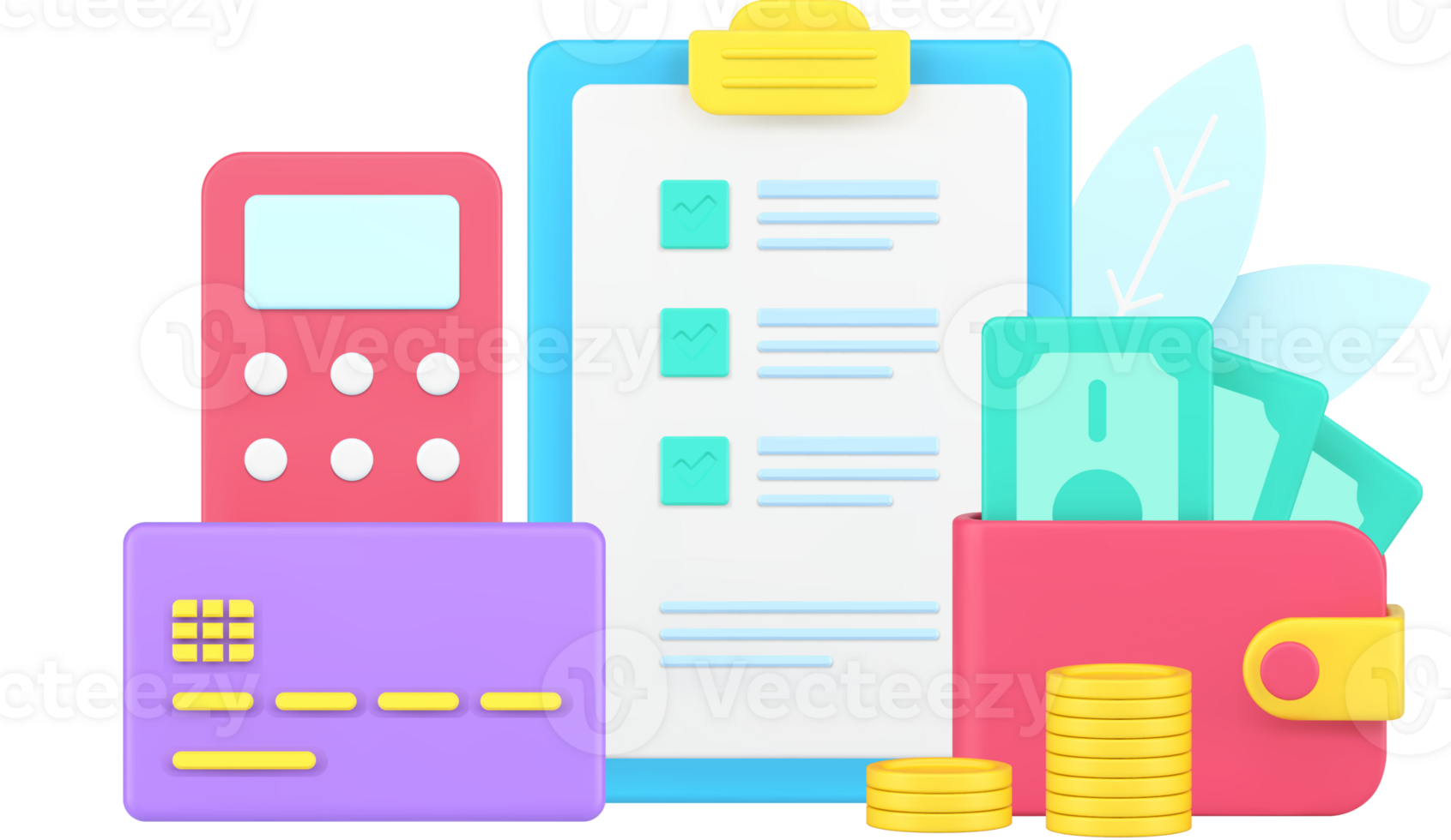 Clipboard with list of purchasing done checkmark and credit card for emoney payment, cash currency png