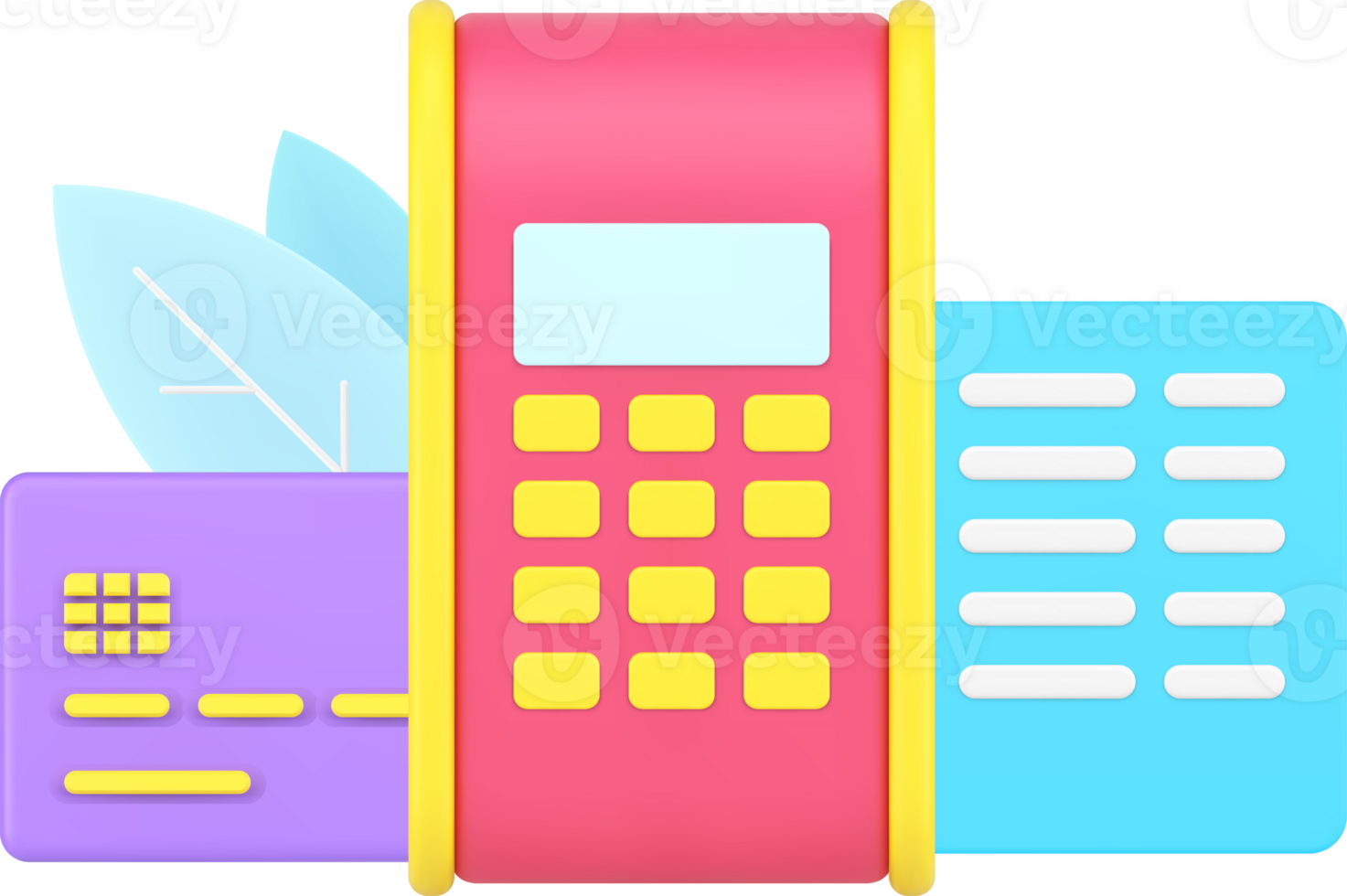 POS terminal for ecommerce online contactless epayment with credit card and paper agreement document png