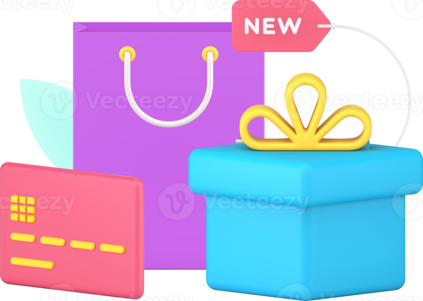 Composition of shopaholism, consumerism, buying or seasonal sale 3d icon isometric png