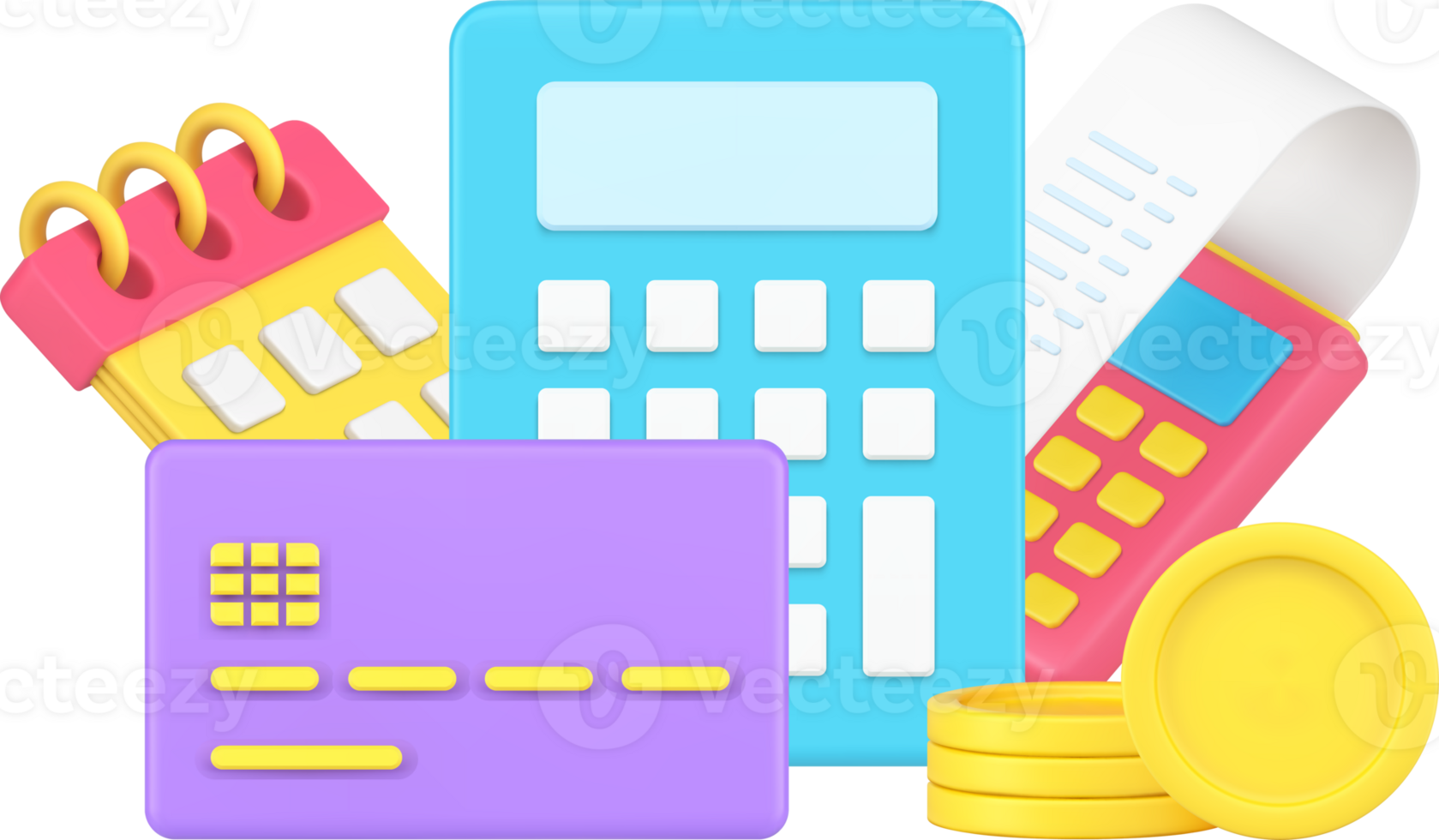 Counting financial payment at calendar day monthly regular finance commitment with POS terminal png
