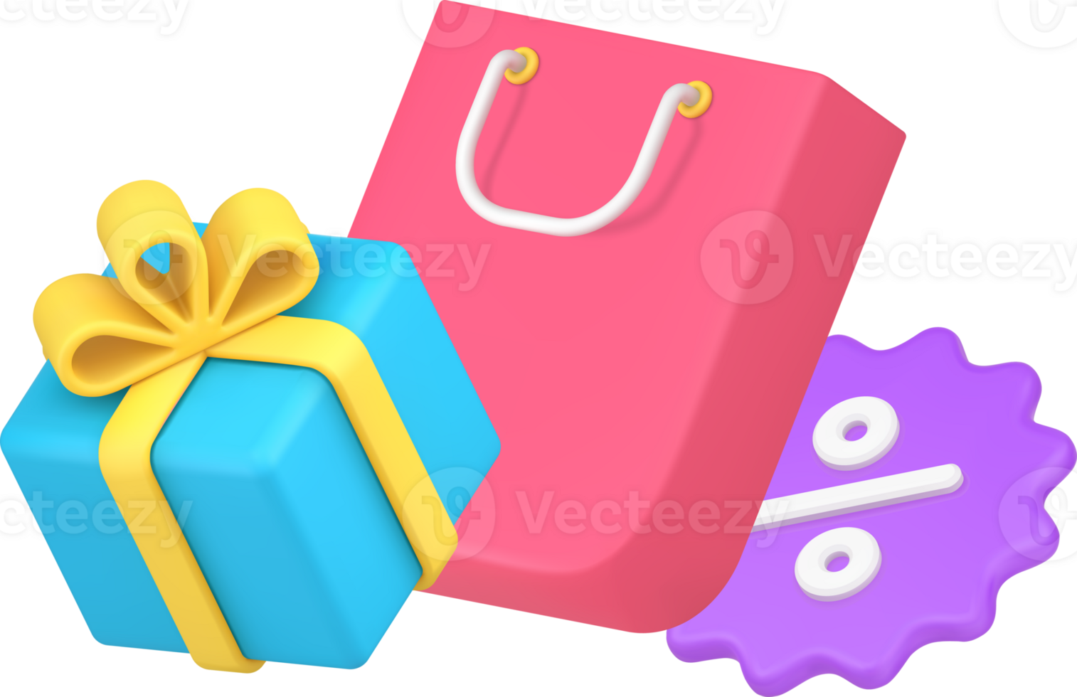 Black friday, seasonal sale, discount with percentage tag label 3d icon template isometric png