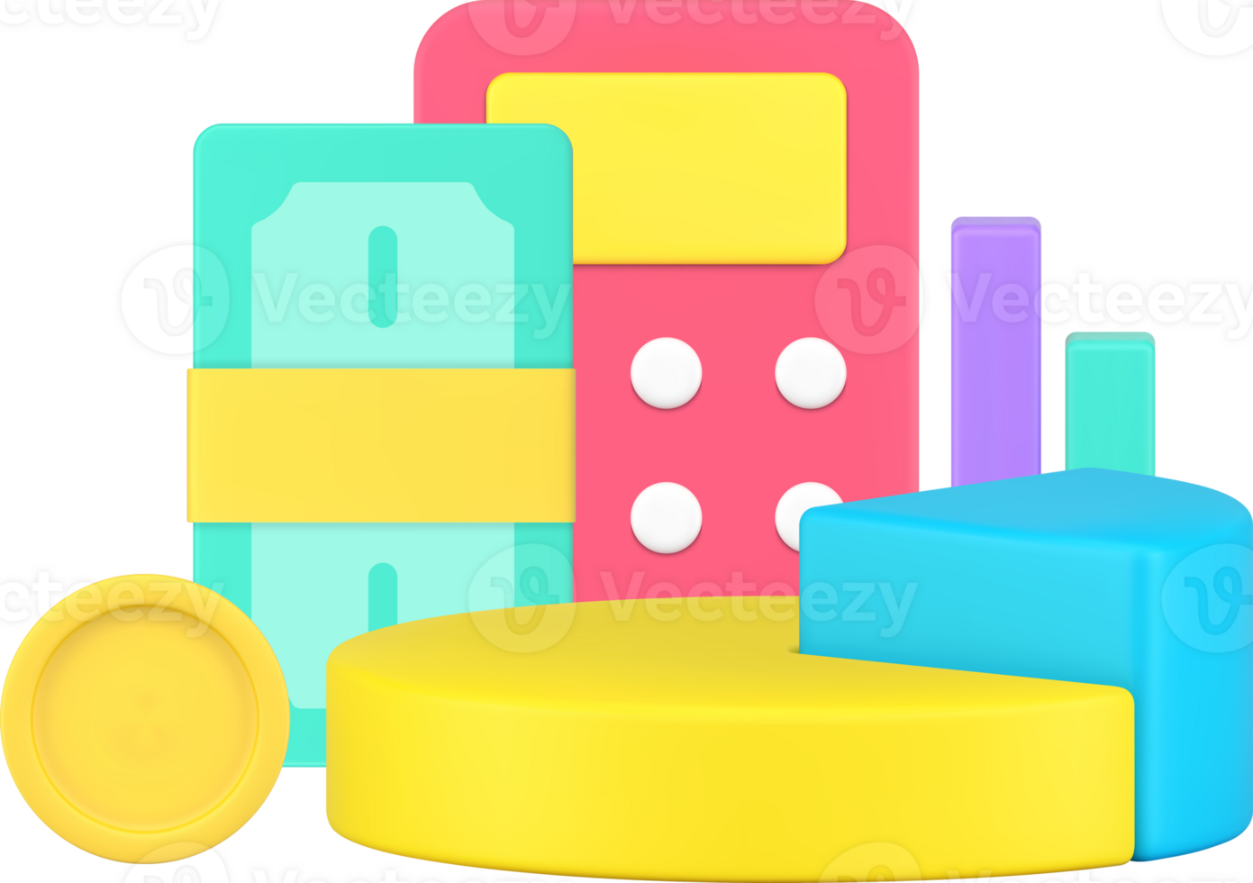 Business accounting financial analyzing chart diagram marketing strategy optimization 3d icon png