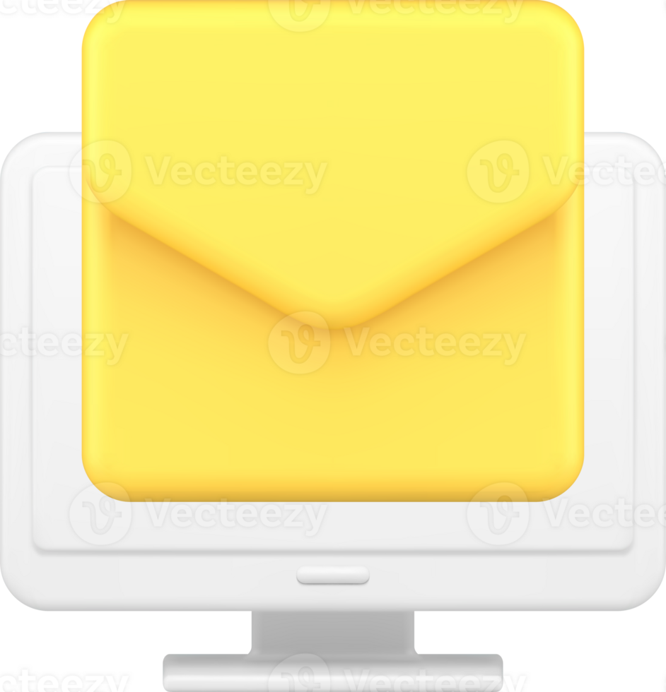 Newsletter envelope incoming message chat texting digital electronic mail service 3d icon png