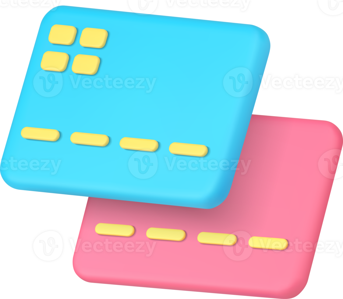 Banking transaction between credit debit card e commerce financial transfer 3d icon png