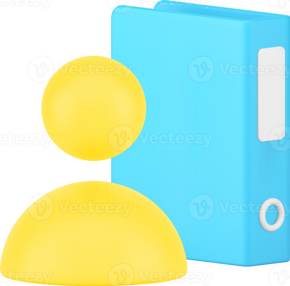 Office employee work document folder archive backup information management directory 3d icon png