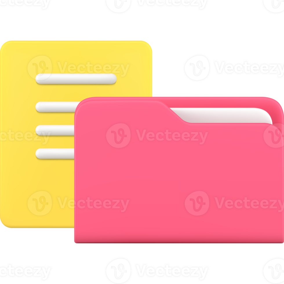 Document paper page folder archive storage datum cyberspace catalog organization 3d icon png