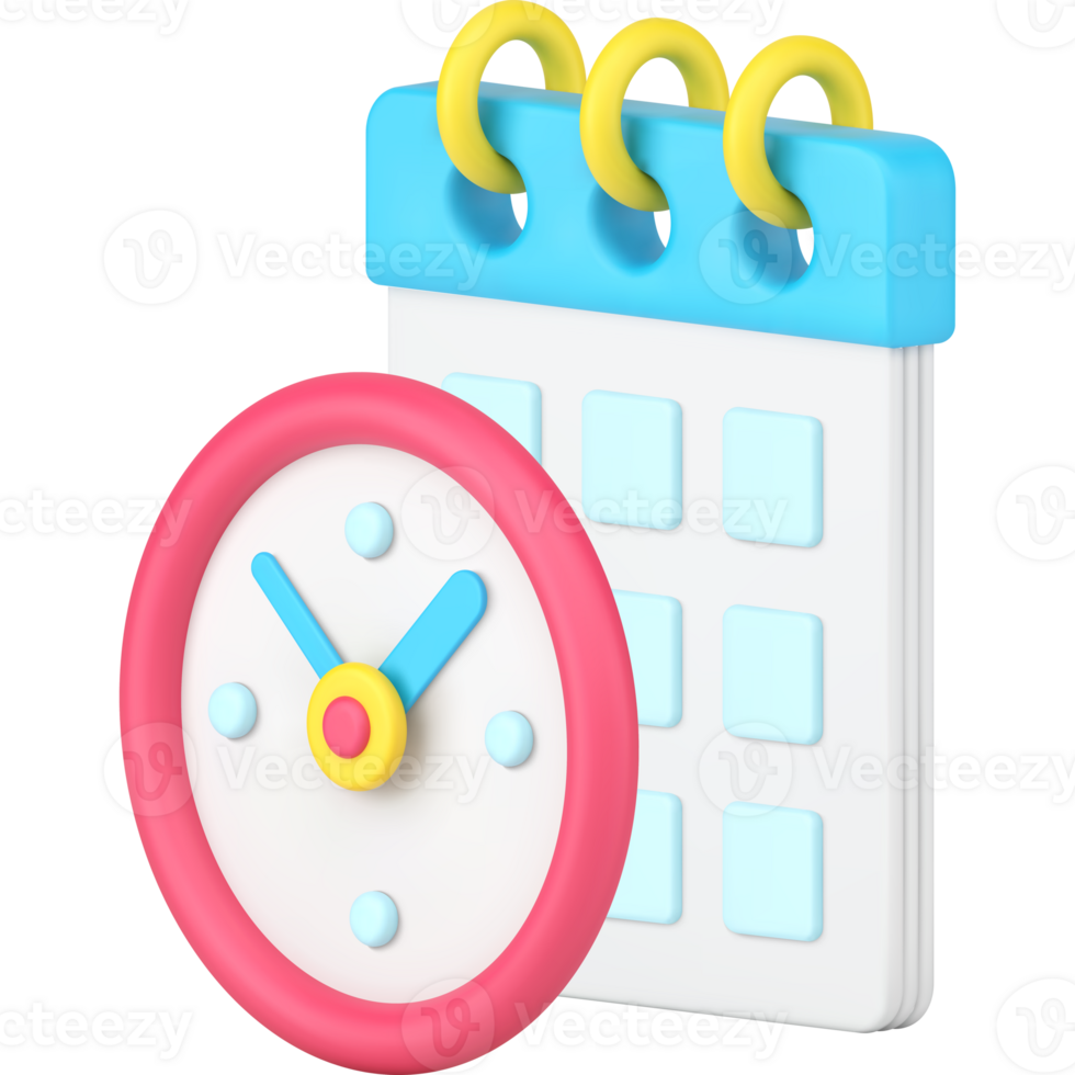 Time management deadline agenda control countdown productivity marketing strategy 3d icon png