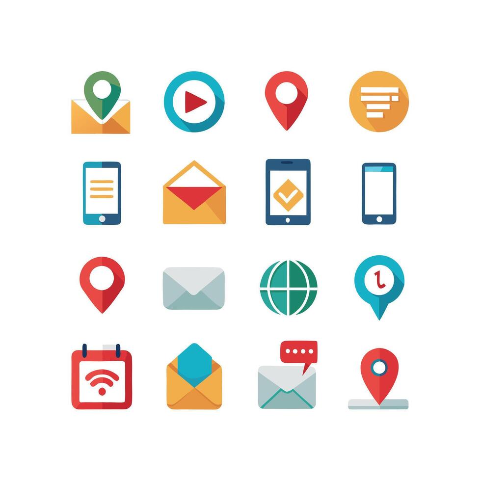 Contact Icon Set Collection Illustration vector