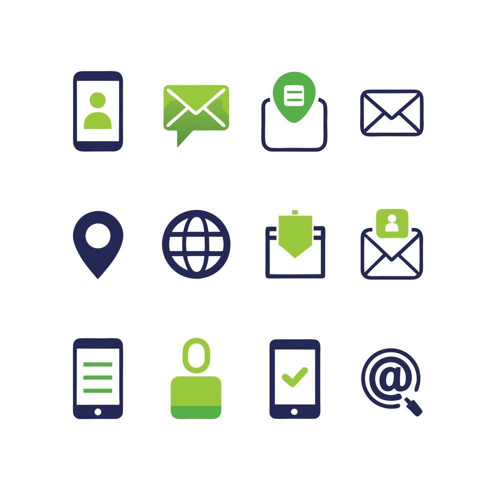Contact Icon Set Collection Illustration vector