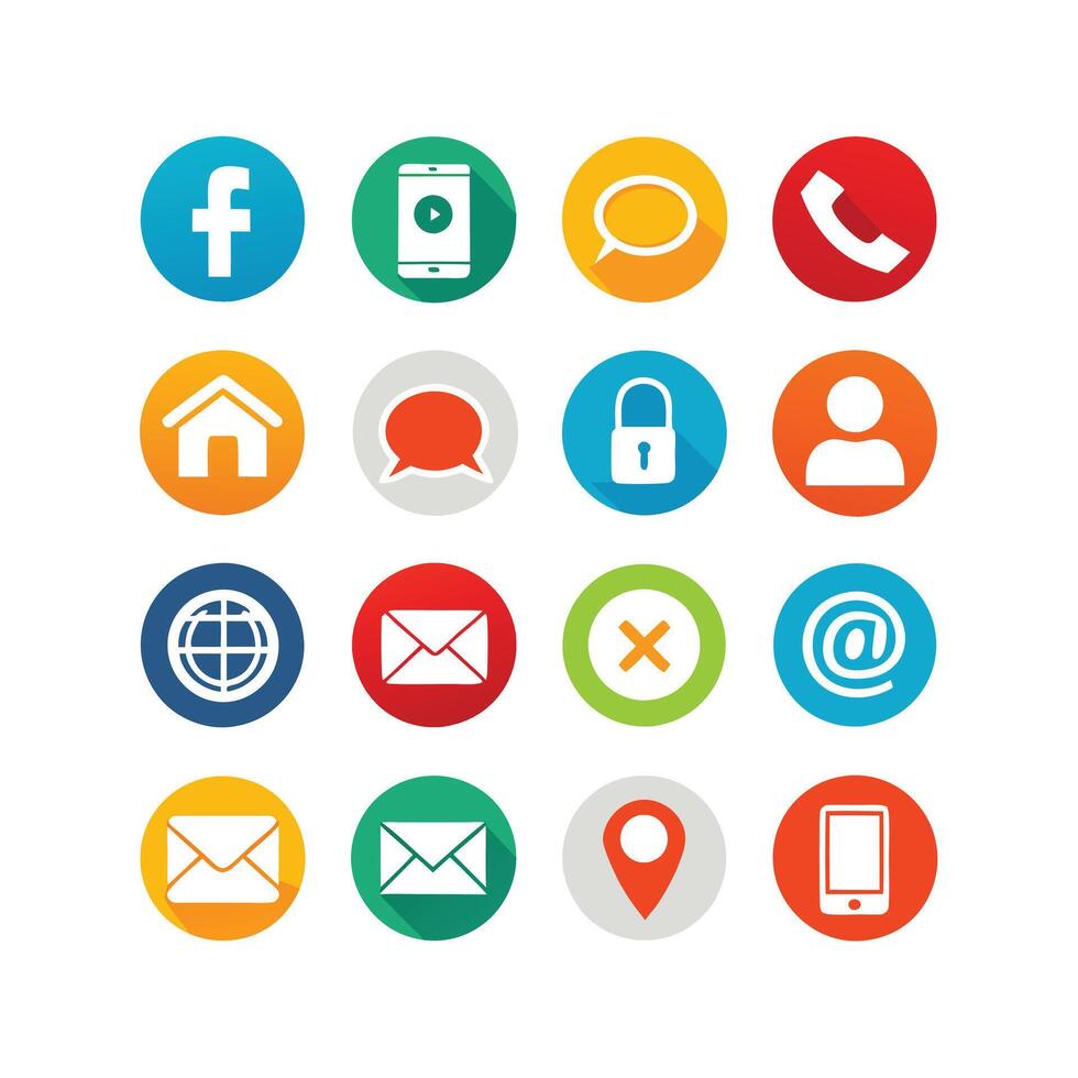 Contact Icon Set Collection Illustration vector