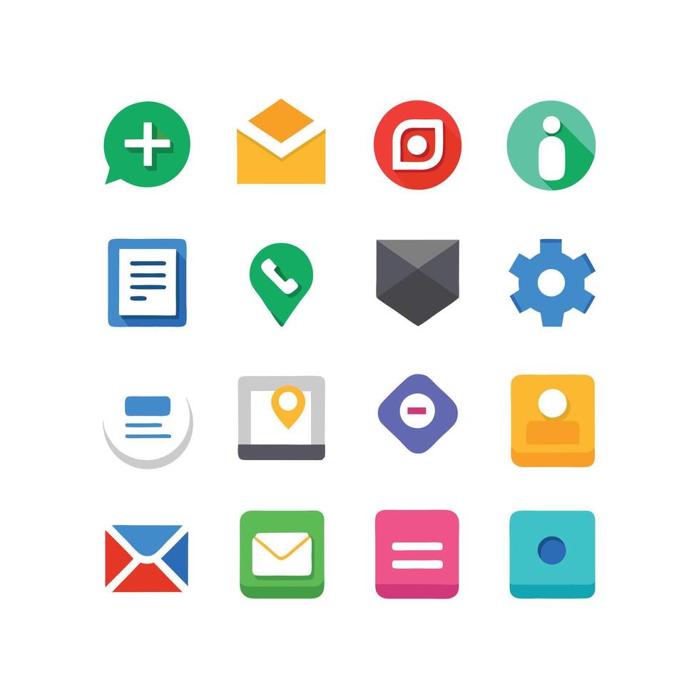 Contact Icon Set Collection Illustration vector