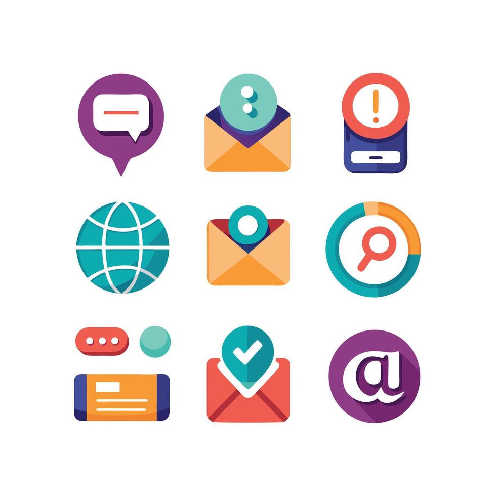 Contact Icon Set Collection Illustration vector