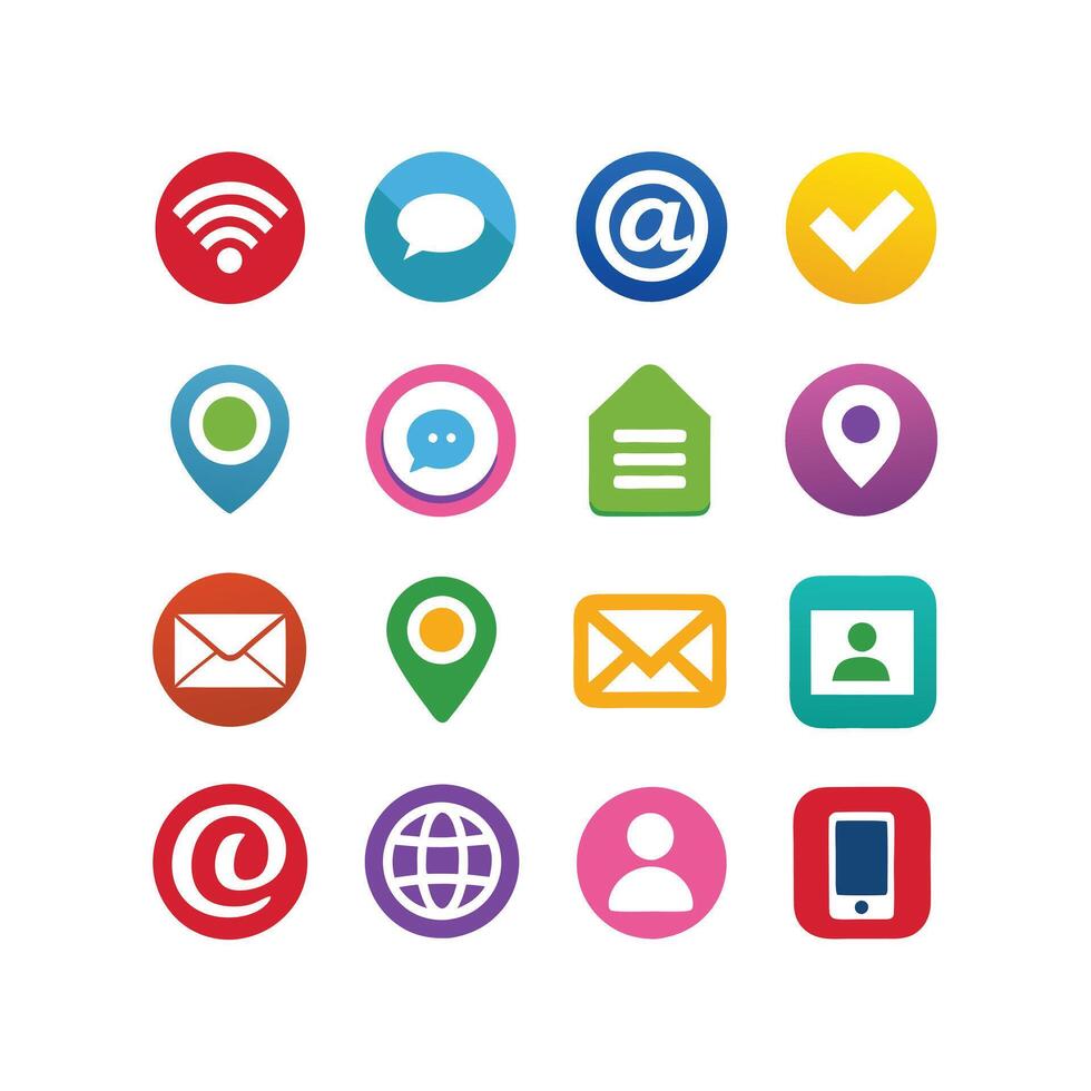Contact Icon Set Collection Illustration vector