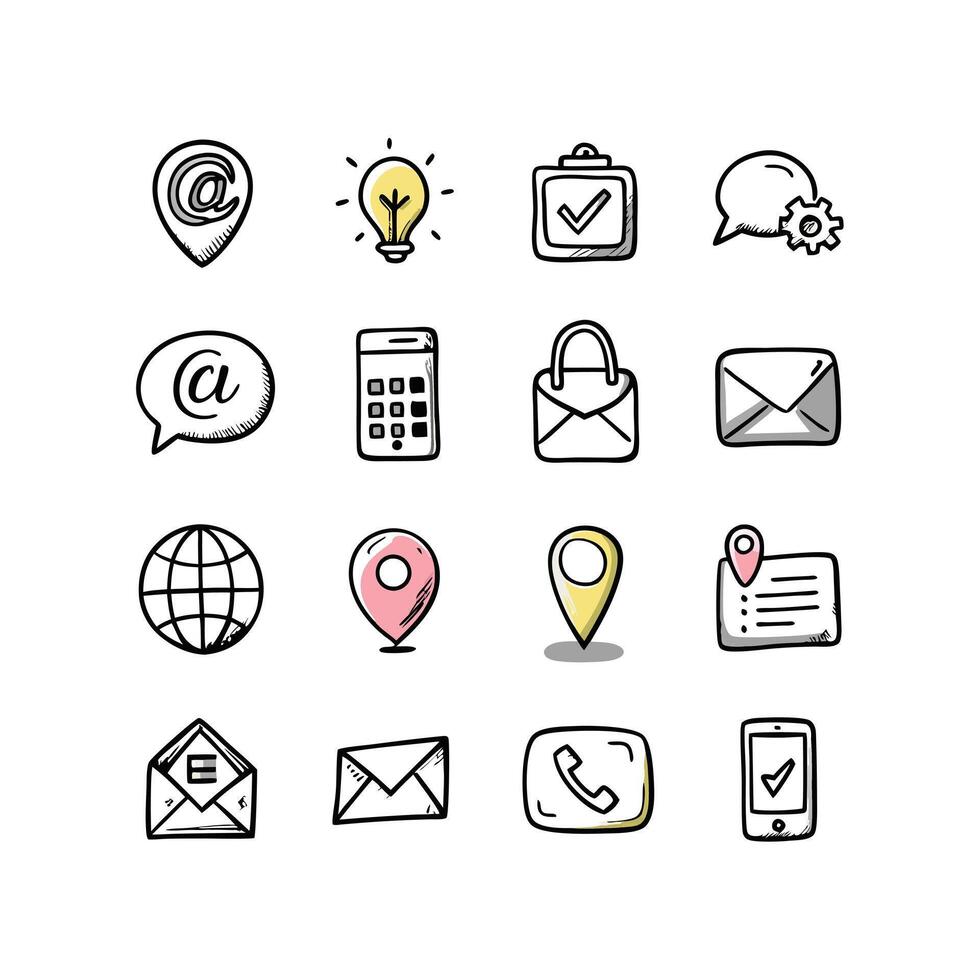 Contact Icon Set Collection Illustration vector
