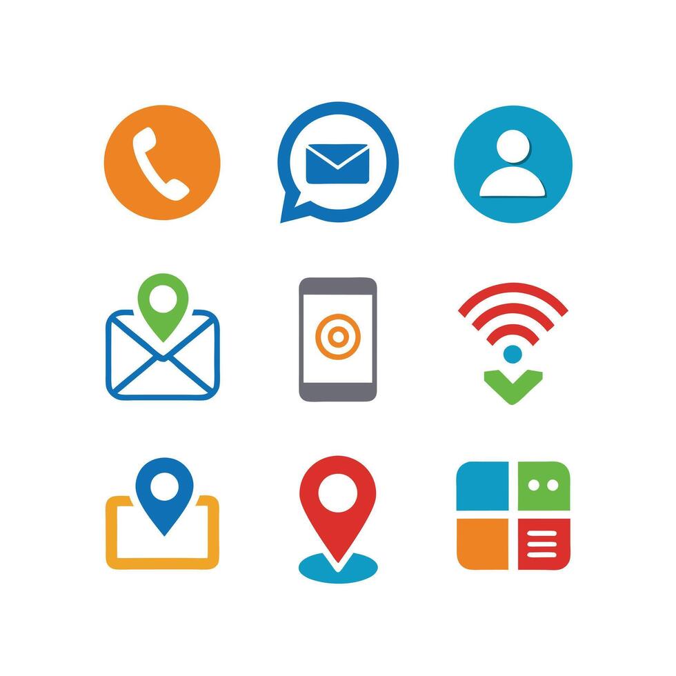 Contact Icon Set Collection Illustration vector