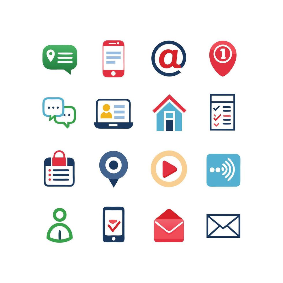 Contact Icon Set Collection Illustration vector