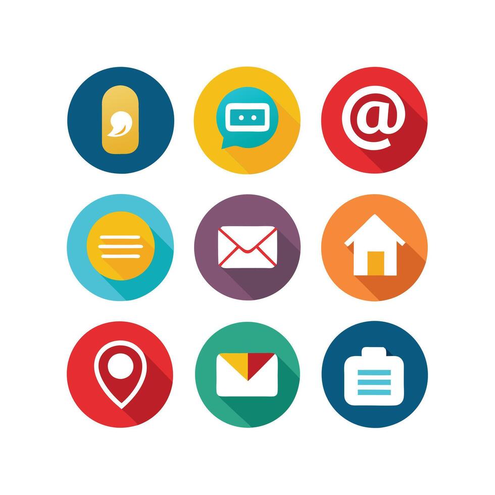 Contact Icon Set Collection Illustration vector