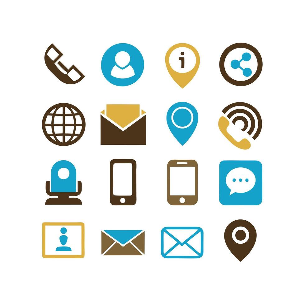 Contact Icon Set Collection Illustration vector