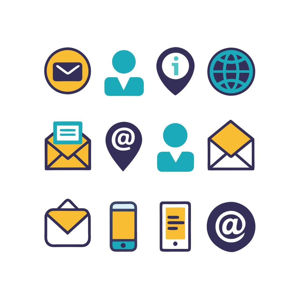 Contact Icon Set Collection Illustration vector
