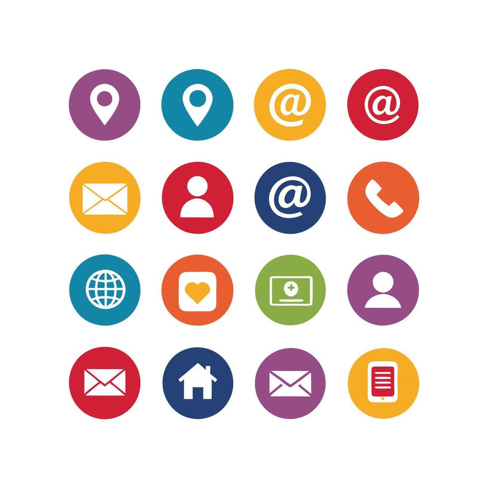Contact Icon Set Collection Illustration vector