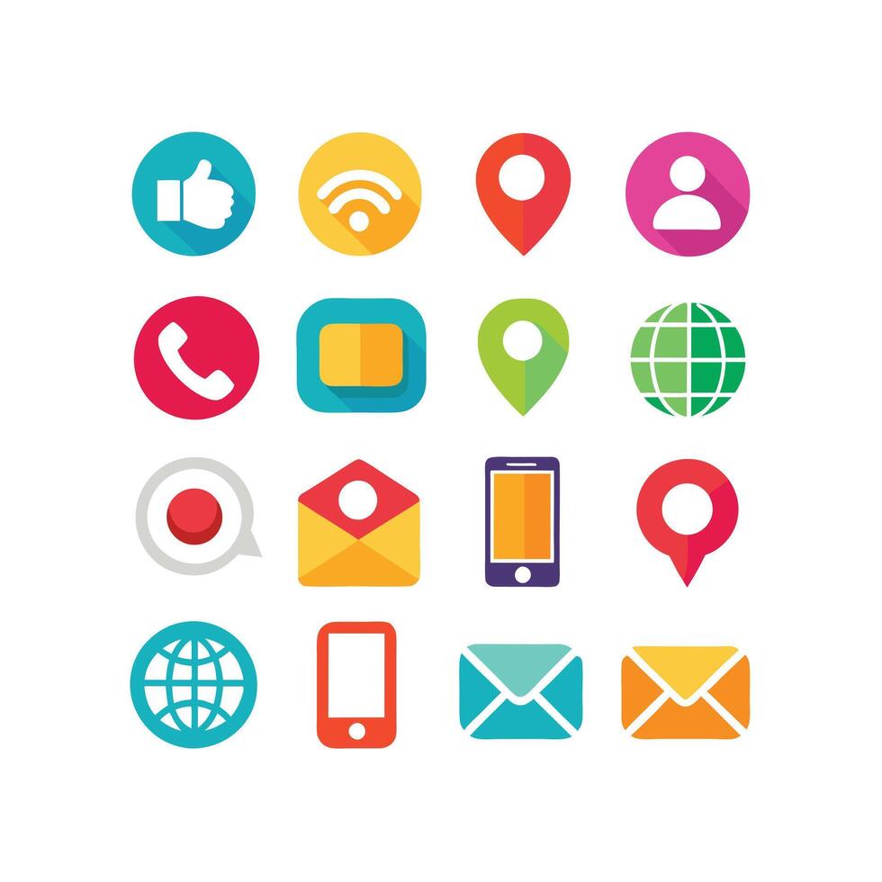 Contact Icon Set Collection Illustration vector