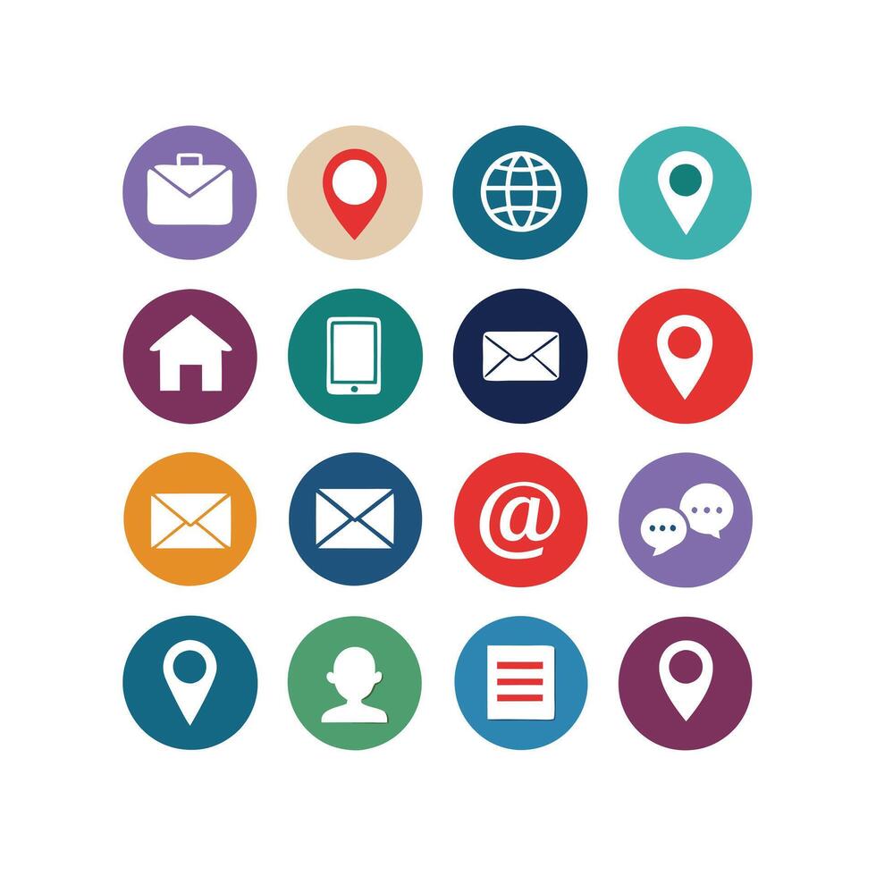 Contact Icon Set Collection Illustration vector