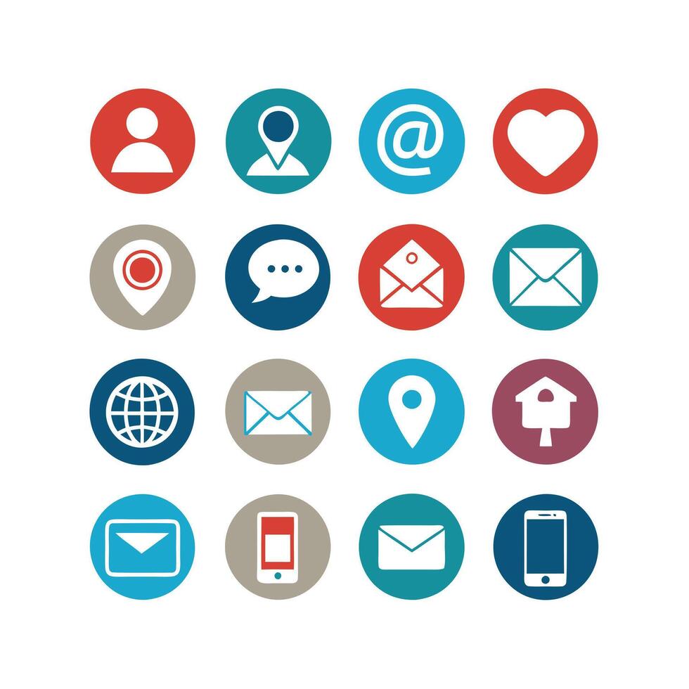 Contact Icon Set Collection Illustration vector