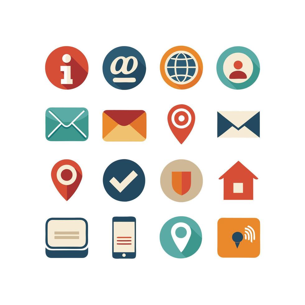Contact Icon Set Collection Illustration vector