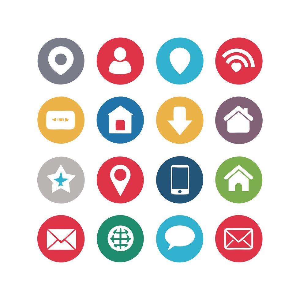 Contact Icon Set Collection Illustration vector