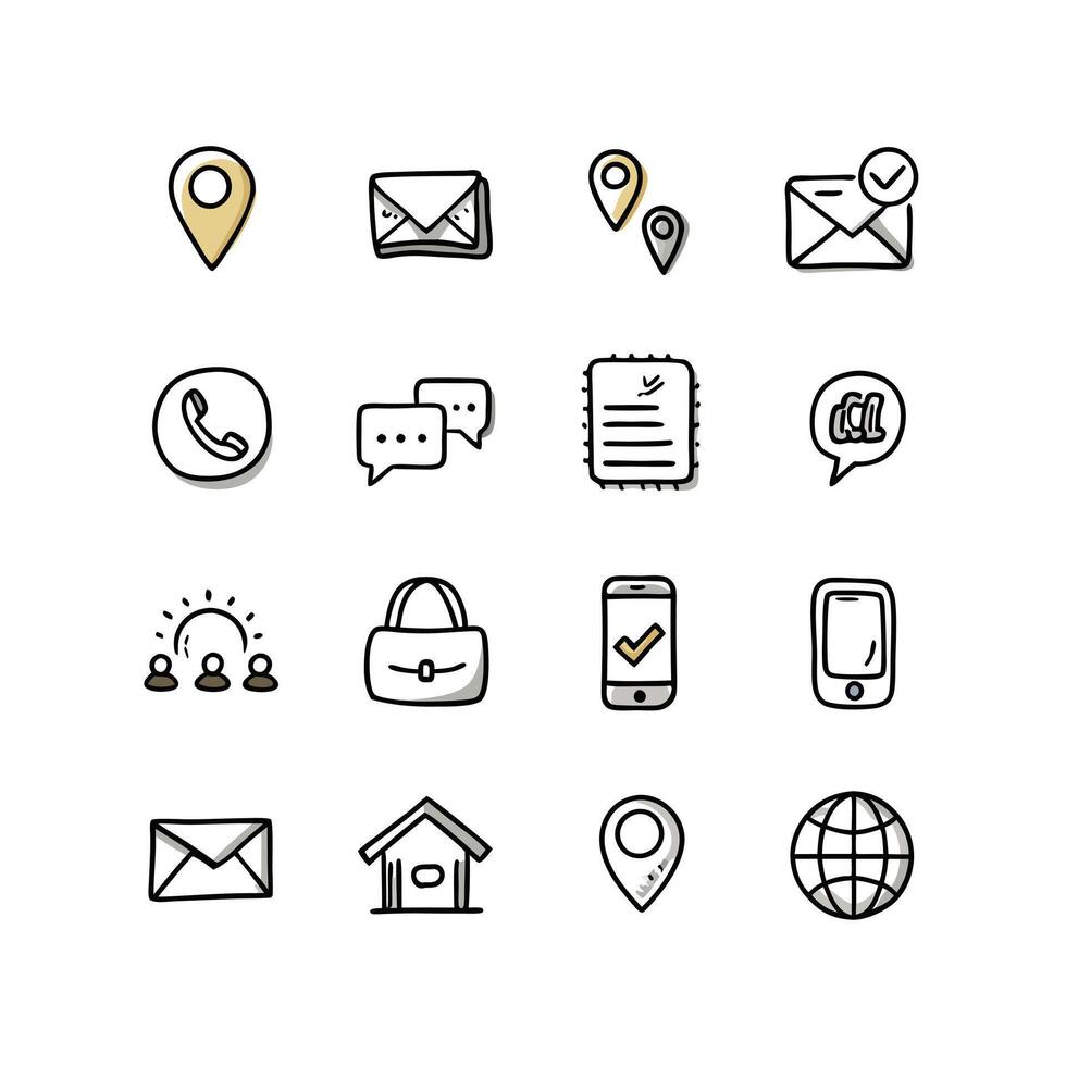 Contact Icon Set Collection Illustration vector