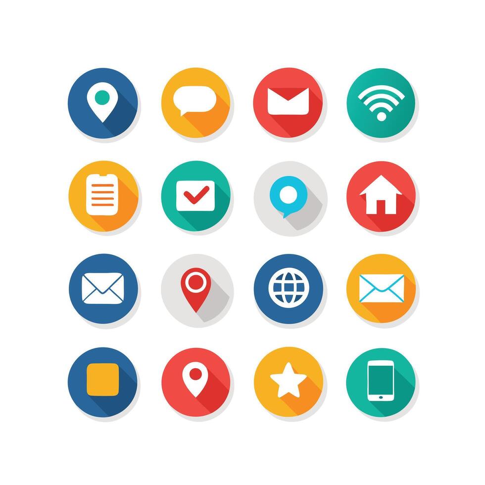 Contact Icon Set Collection Illustration vector