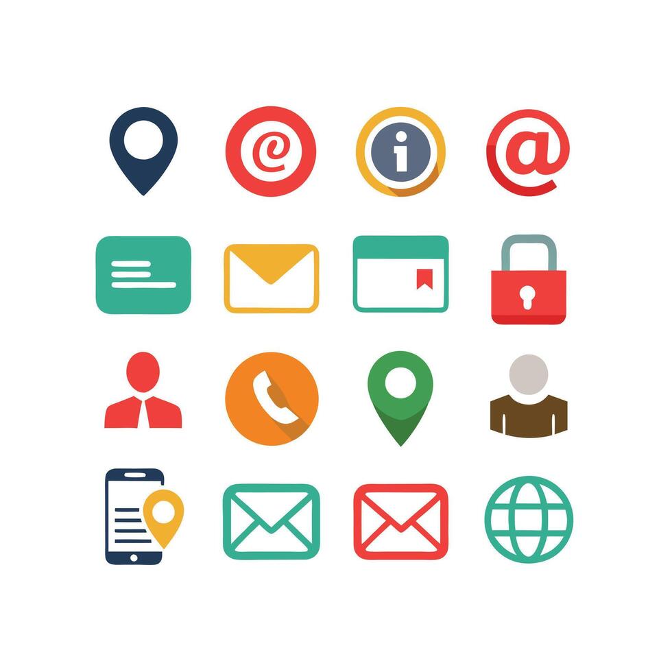 Contact Icon Set Collection Illustration vector