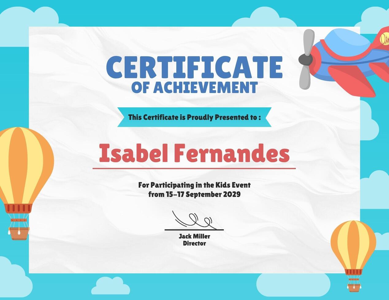 Children Achievements Certificate template