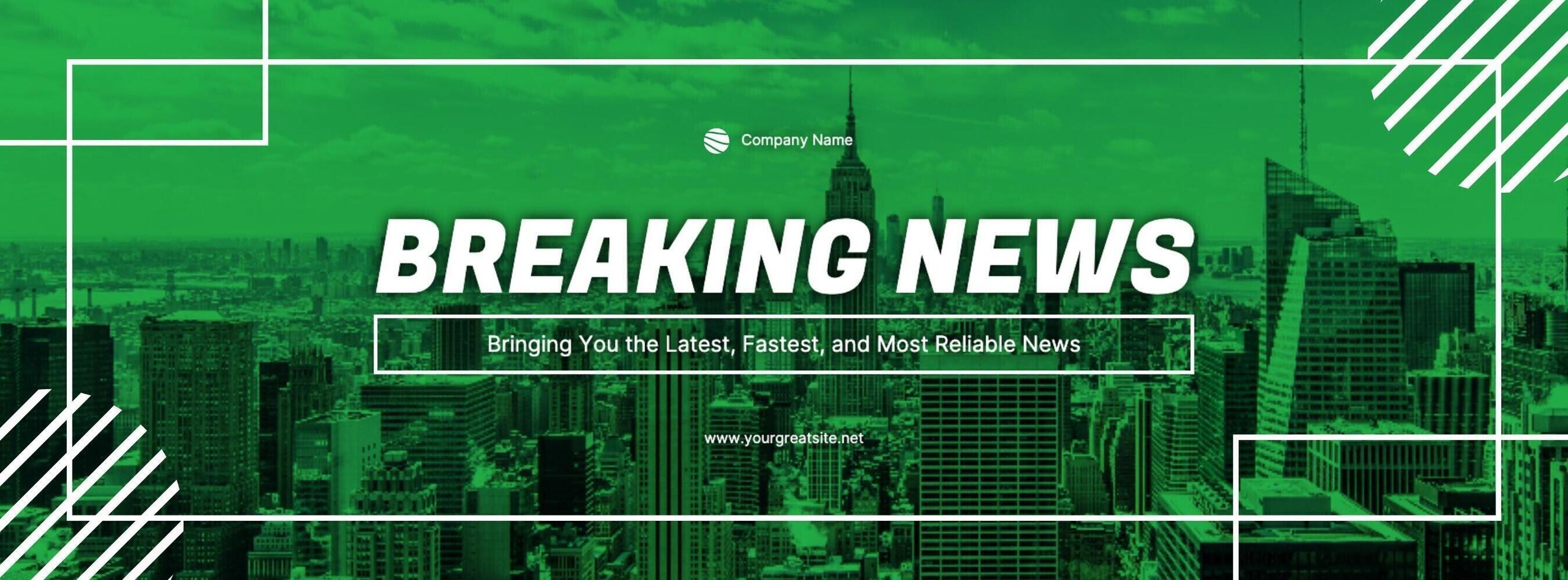 green modern breaking news facebook cover template