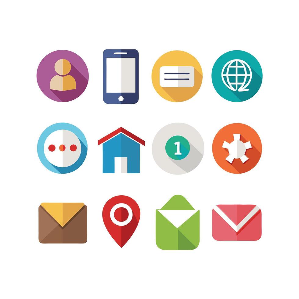 Contact Icon Set Collection Illustration vector