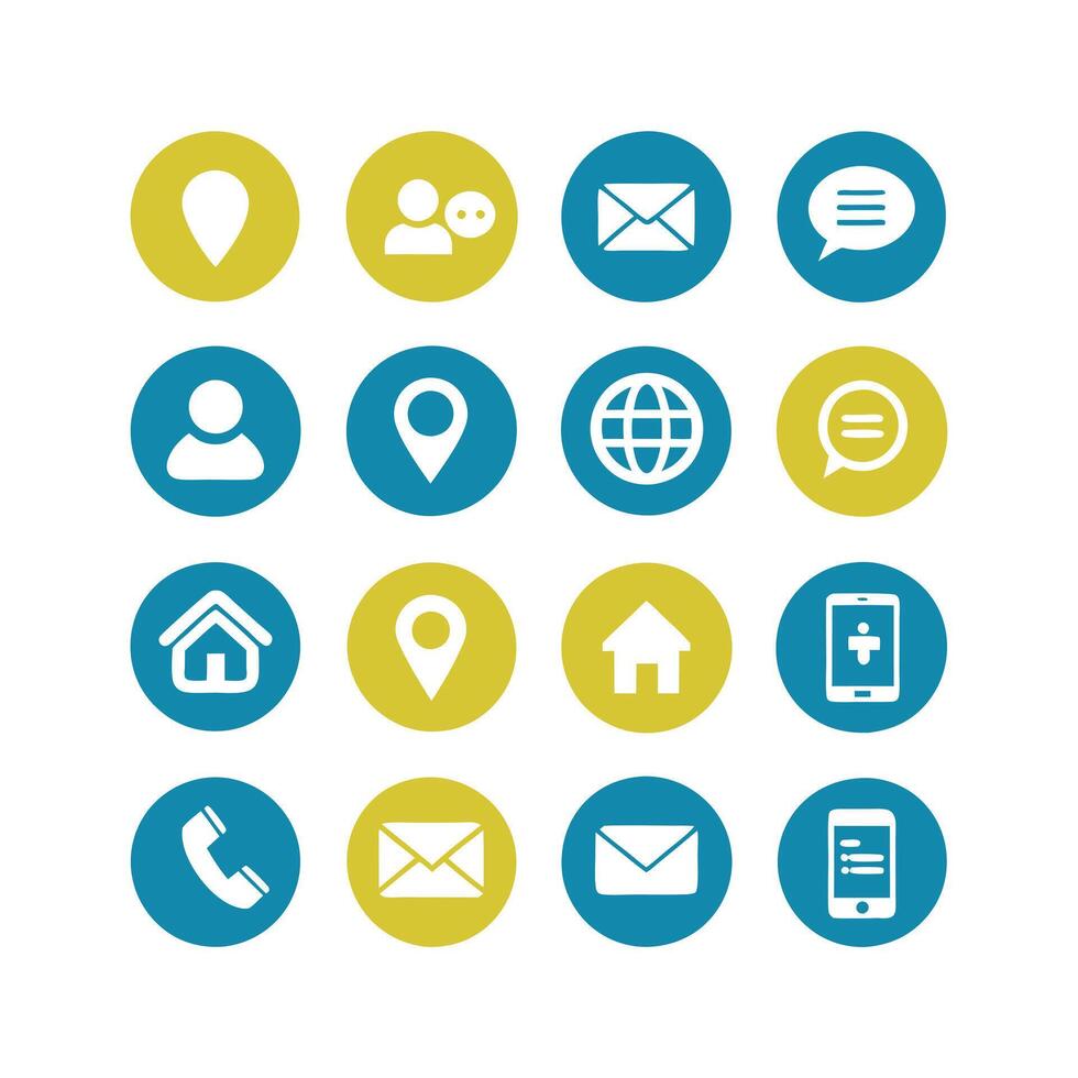 Contact Icon Set Collection Illustration vector