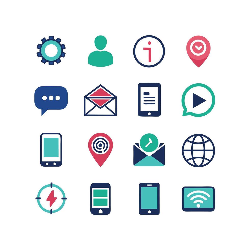 Contact Icon Set Collection Illustration vector