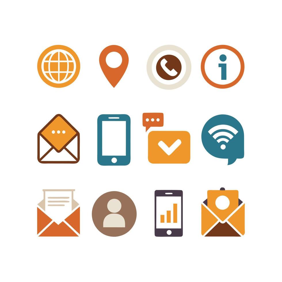 Contact Icon Set Collection Illustration vector