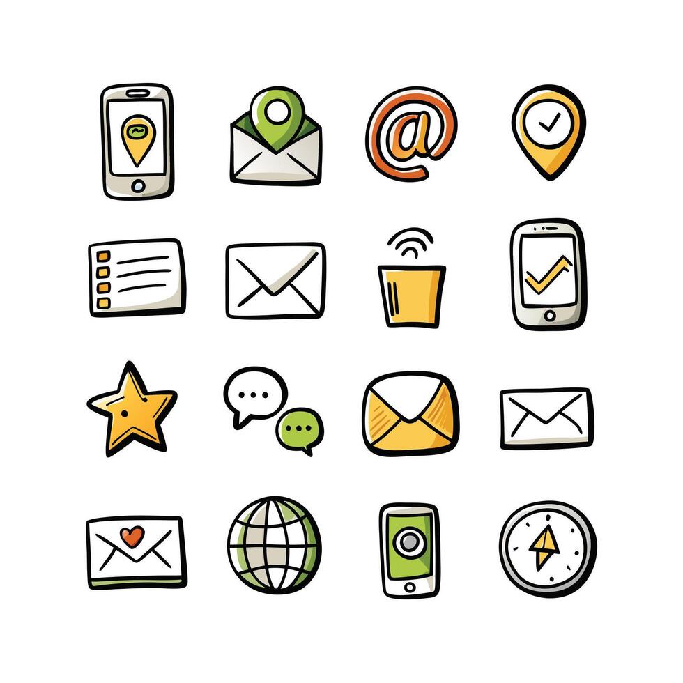Contact Icon Set Collection Illustration vector