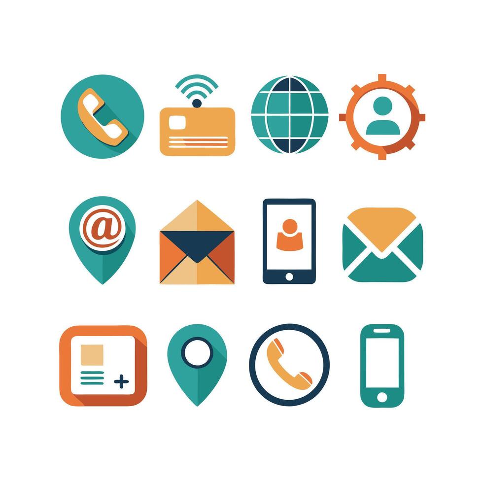 Contact Icon Set Collection Illustration vector