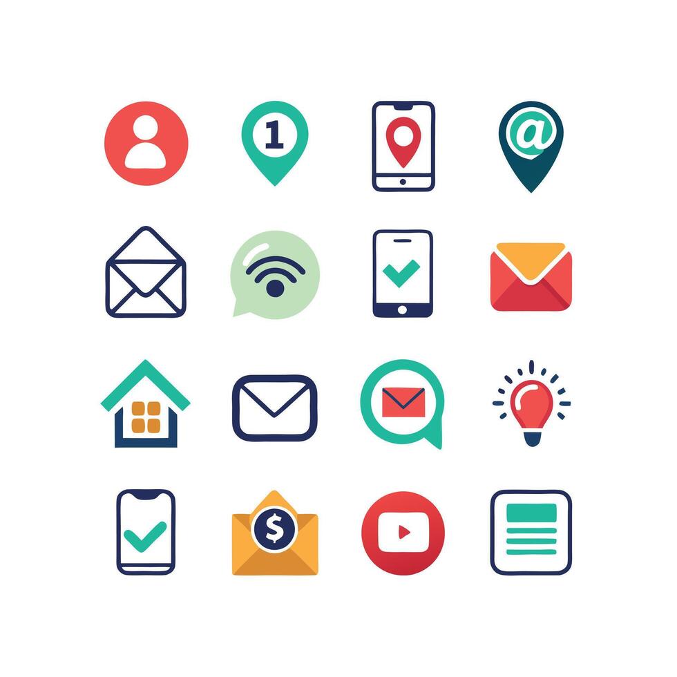 Contact Icon Set Collection Illustration vector