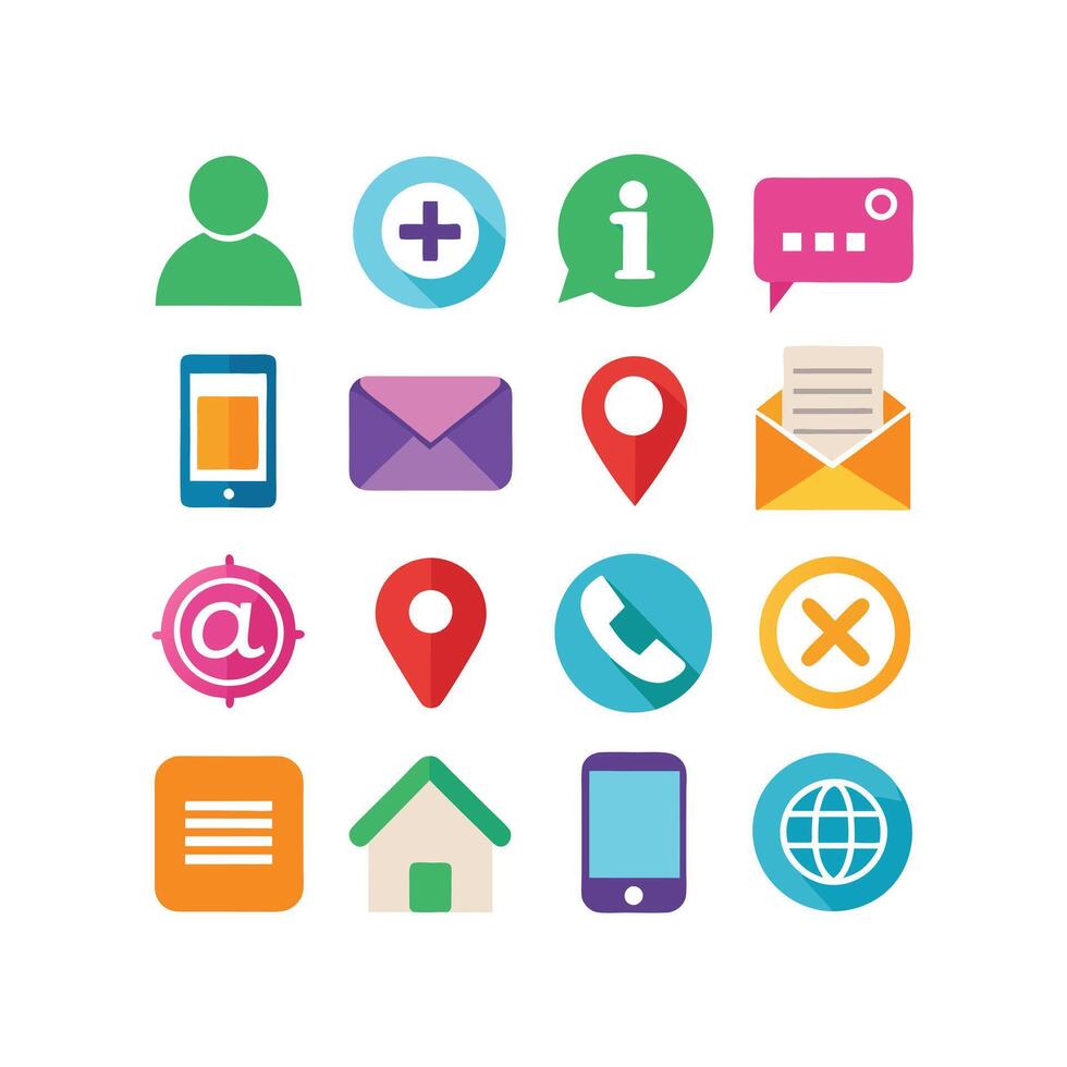 Contact Icon Set Collection Illustration vector
