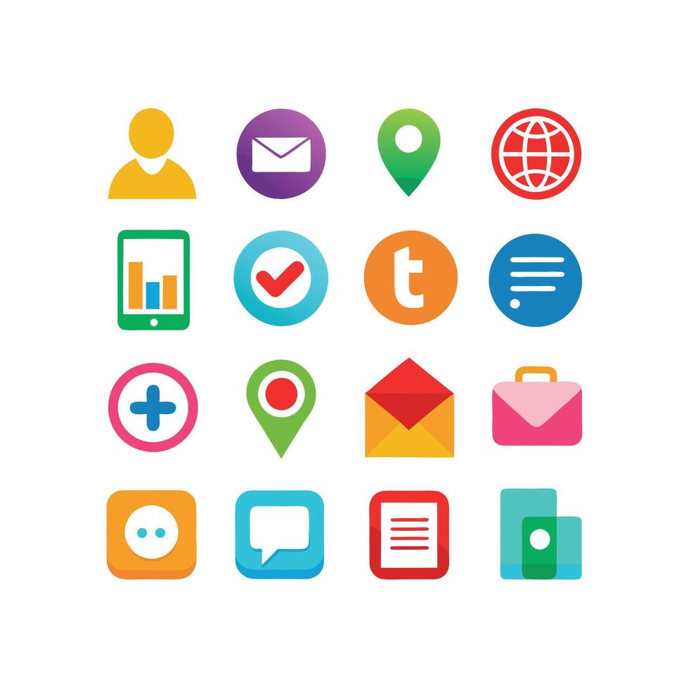 Contact Icon Set Collection Illustration vector