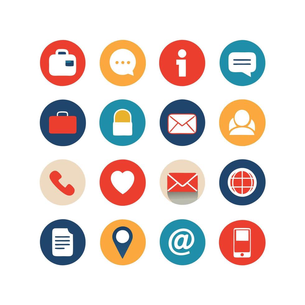 Contact Icon Set Collection Illustration vector