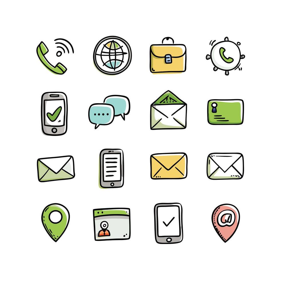 Contact Icon Set Collection Illustration vector
