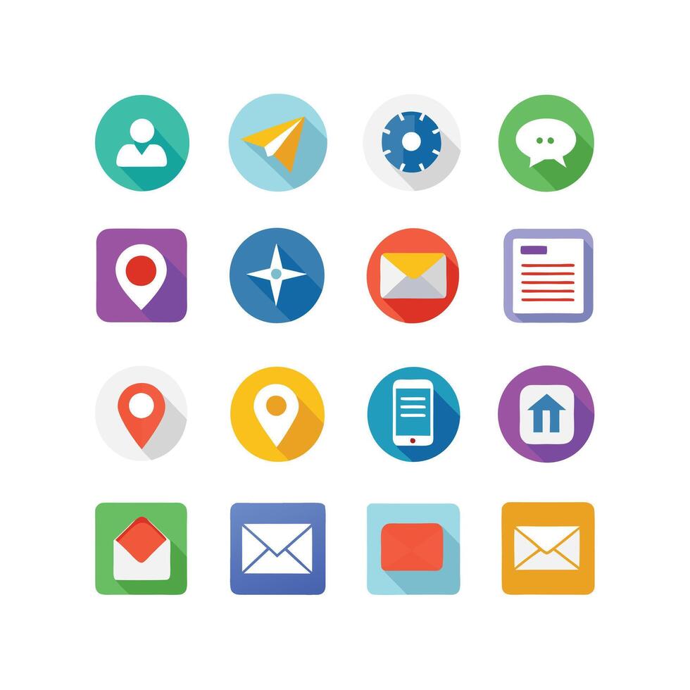 Contact Icon Set Collection Illustration vector