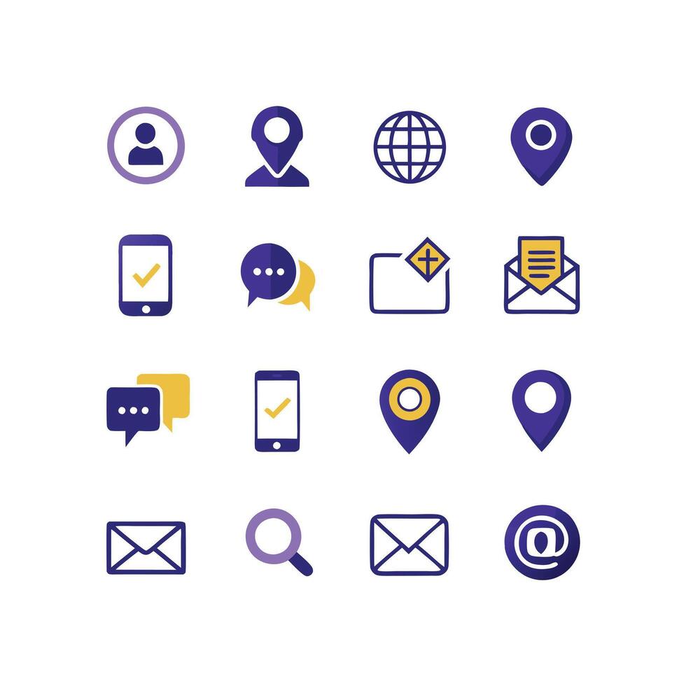 Contact Icon Set Collection Illustration vector