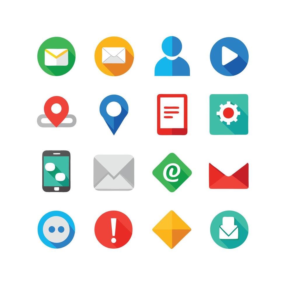 Contact Icon Set Collection Illustration vector