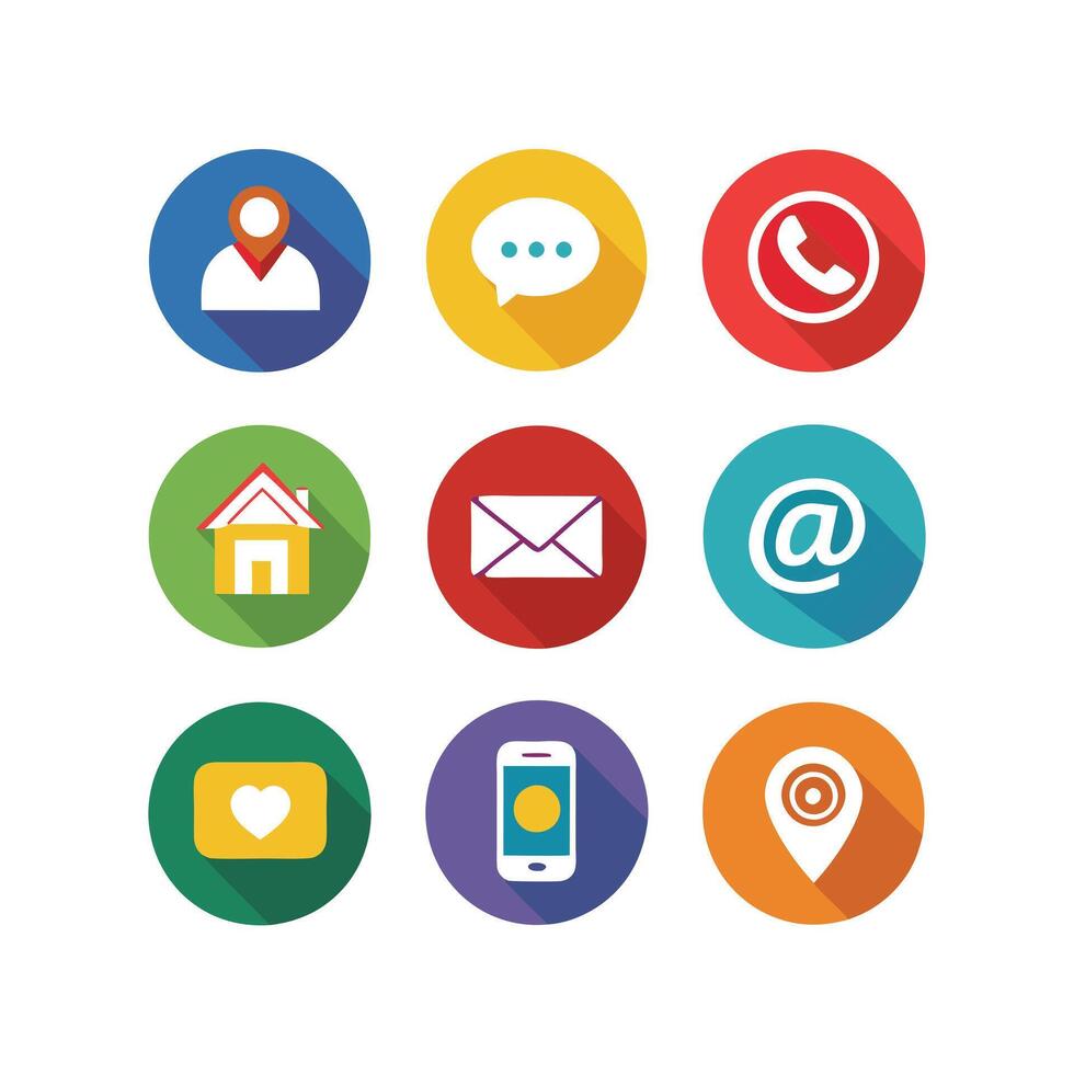 Contact Icon Set Collection Illustration vector
