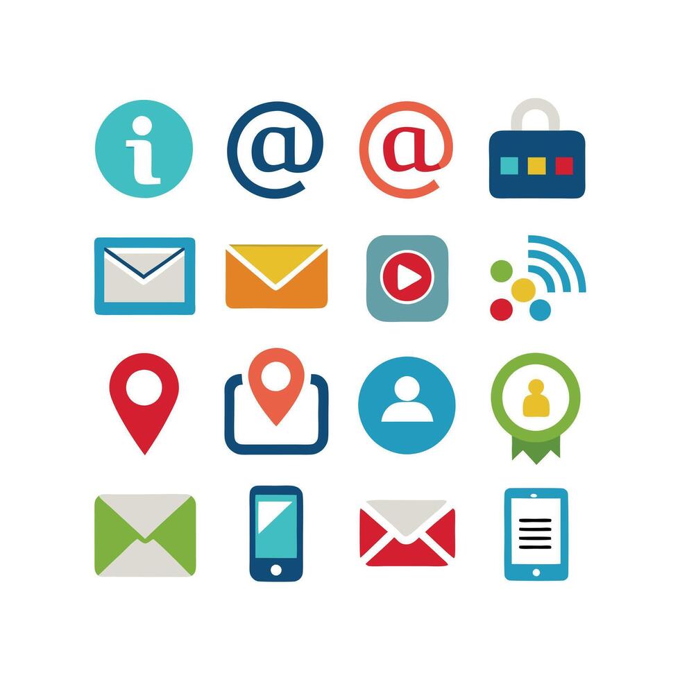 Contact Icon Set Collection Illustration vector